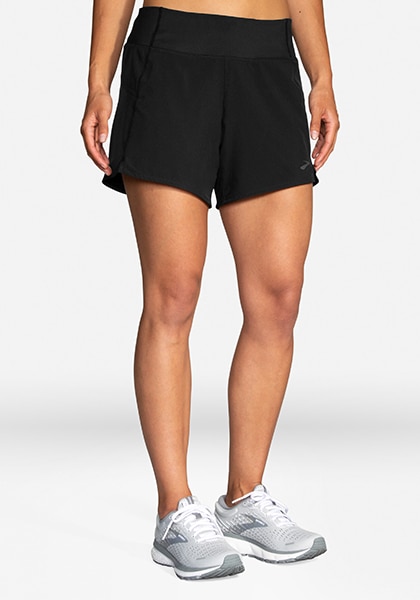 woman in running shorts